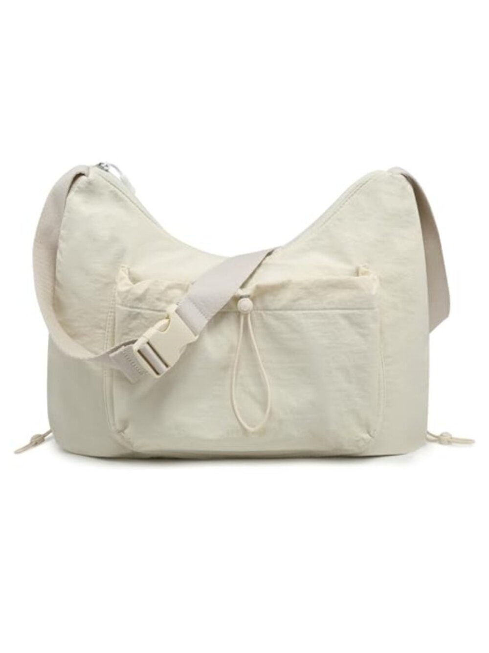 Large Soft Puffy Nylon Hobo Crossbody Bag Quilted Crescent Shoulder Handbag